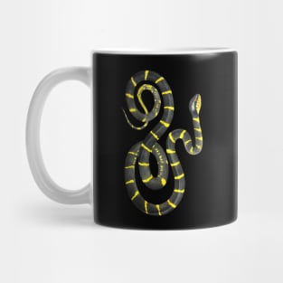 Dramabite Snake Black Yellow Realistic Snake Owner  Animal Ophiology Ringed Cat Snake Mug